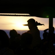 ハワイ、船からの夕焼け