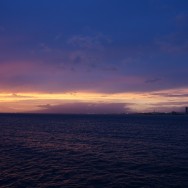 ハワイ、船からの夕焼け